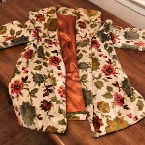 1950s tapestry brocade vintage carpet coat